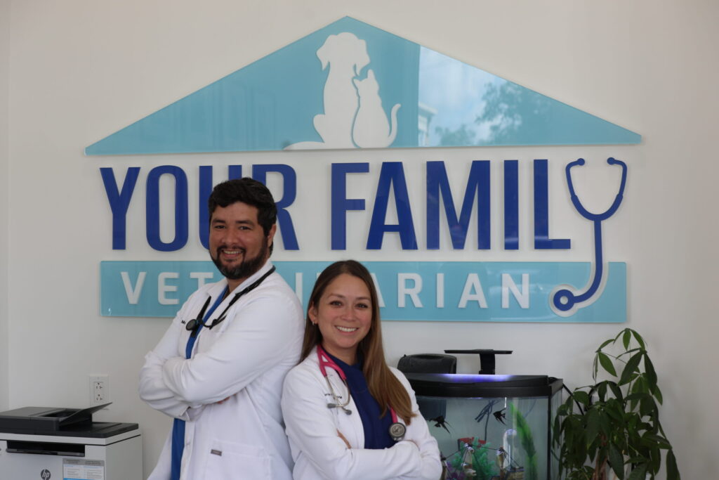 Dr. Karen Fernandez and Dr. Nestor Morales, veterinarians at Your Family Veterinarian